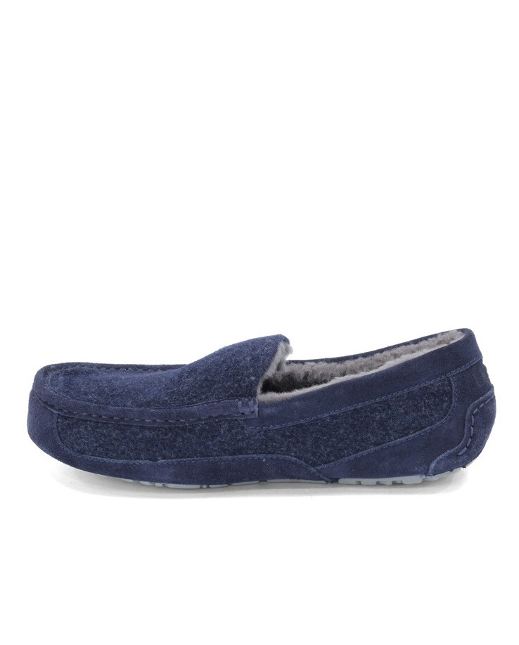 NEW UGG Ascot Wool Fur Lined Slip On Moccasin Loafer Slipper  display picture 3