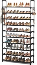 10 Tiers Shoe Rack Tall Large Capacity 50 Pairs Wide Shoe Organizer Sturdy Shoe