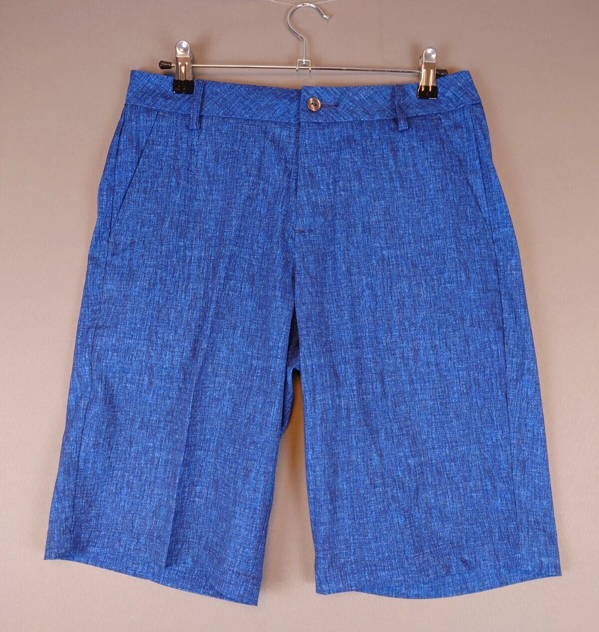 Puma Pantaloncini Golf Elasticizzati Uomo Vita 28" 10" Cuciture Interne Zip Bottone Blu