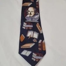 Steven Harris Hand Made Men's Necktie Tie Polyester William Shakespeare 56"