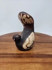 Peruvian FOLK ART Black Tan Partridge Dove Bird Artist SIGNED  Ernesto  
