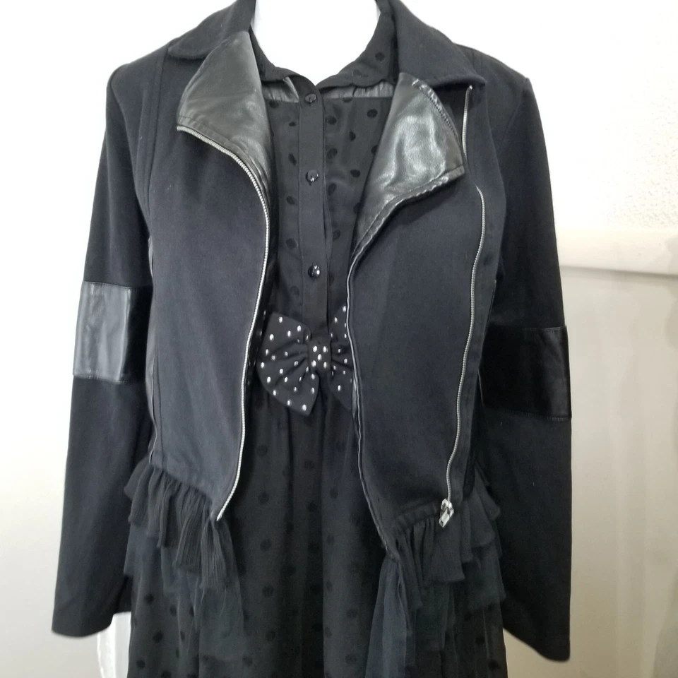 D-Signed Descendants Moto Chaqueta Vestido Negro Sin Mangas Junior L 14/16 Juego de 2 Piezas Foto 3 de 4