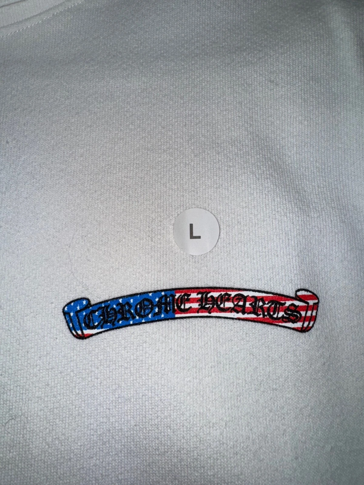 Felpa con cappuccio grande Chrome Hearts Matty ragazzo bianca bandiera americana 4 luglio