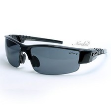 Classic Black Sporty Half Frame Sleek and Lightweight Sunglasses