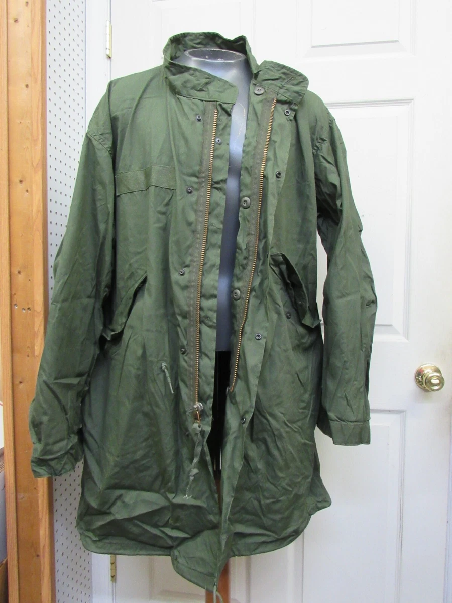 US M65 Fishtail Parka Shell OG 1982 Genuine Military Large NO LEFT US M65 Fishtail Parka Shell OG 1982 Genuine Military Large NO LEFT