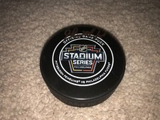 JIM RUTHERFORD SIGNED PITTSBURGH PENGUINS 2019 STADIUM SERIES HOCKEY PUCK COA