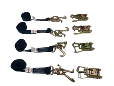 (4) | 2"x10' RTJ Frame hook Straps with Swivel-J Ratchets Black DW
