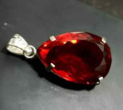 Certified Natural Brazilian Pear RED Topaz 96.25 Ct Pendant Loose Gemstone