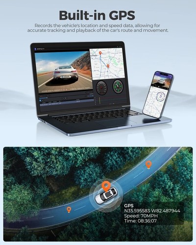 Azdome M550 Pro 4K Dashcam 2/3 Cam vorne, hinten, innen DVR Autokamera Nacht VN - Bild 4 von 8