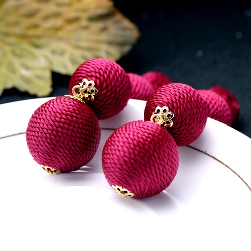 Top Quality Dome Filigree Thread Ball Drop Earrings Women's Handmade Linear Drop - Picture 2 of 8