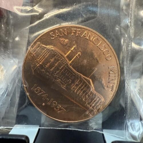 1874-1937 Old San Francisco Mint Treasury 1 oz. Commemorative Coin Sealed - Picture 2 of 2