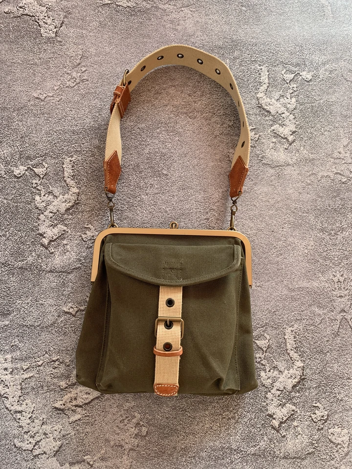 Archive Miu Miu Canvas Military Green Shoulder Women Bag - Image 2 of 4