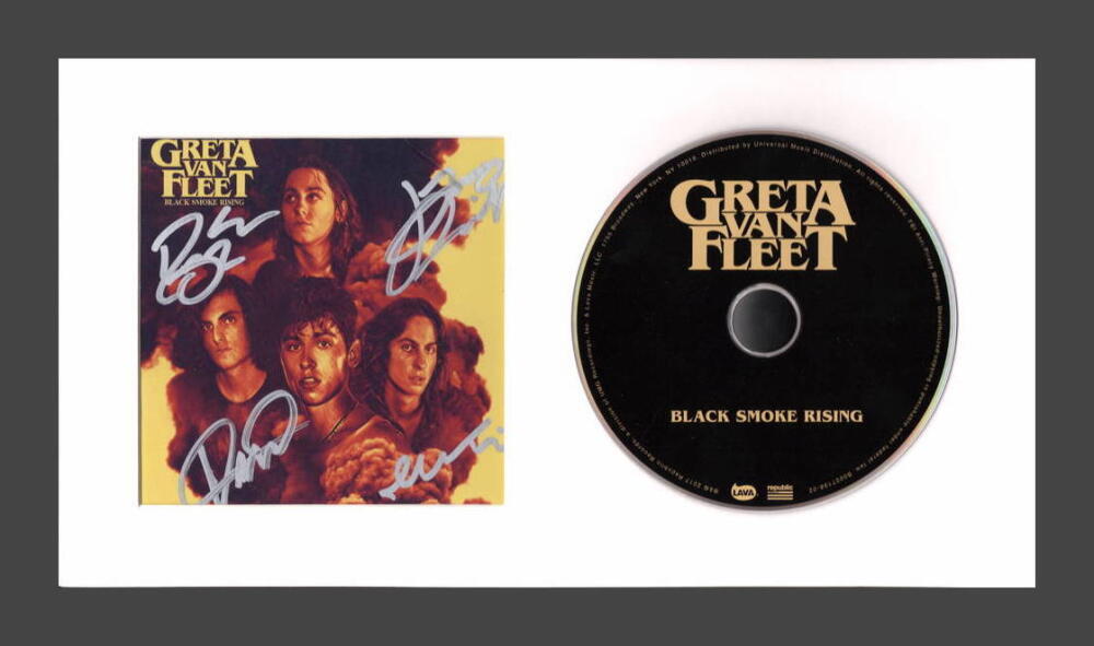 Greta Van Fleet Band Signed Autograph Black Smoke Rising CD