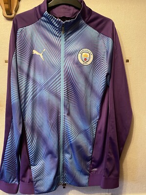 Puma Mens Small Man City Tracksuit Top Jacket Purple Blue UK