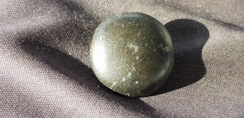 Lovely 14 hundreds silver button with copper loop. A must Read Description L123r