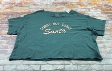 Victoria Secret Pink Shirt Ladies L Green Christmas Naughty Funny Tee Womens