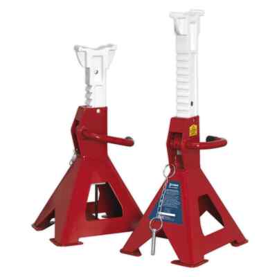 Sealey Axle Stands (Pair) 3tonne Capacity per Stand Auto Rise Ratchet Garage ...