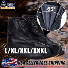 Anti-slip Reusable Rain Shoe Covers Waterproof Zipper Overshoes Boots Protector