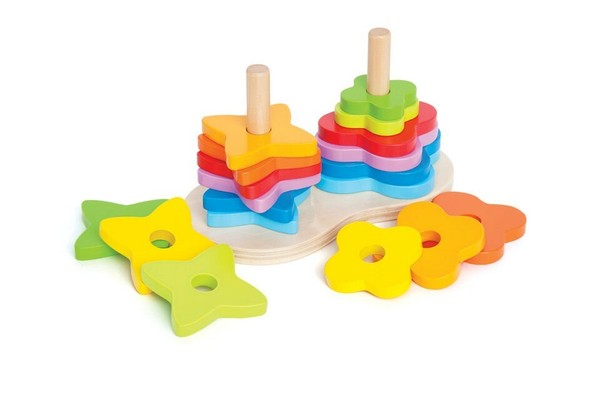 Regenbogen Steckspiel, Stapelspiel, Stapelturm 19Tlg.-image