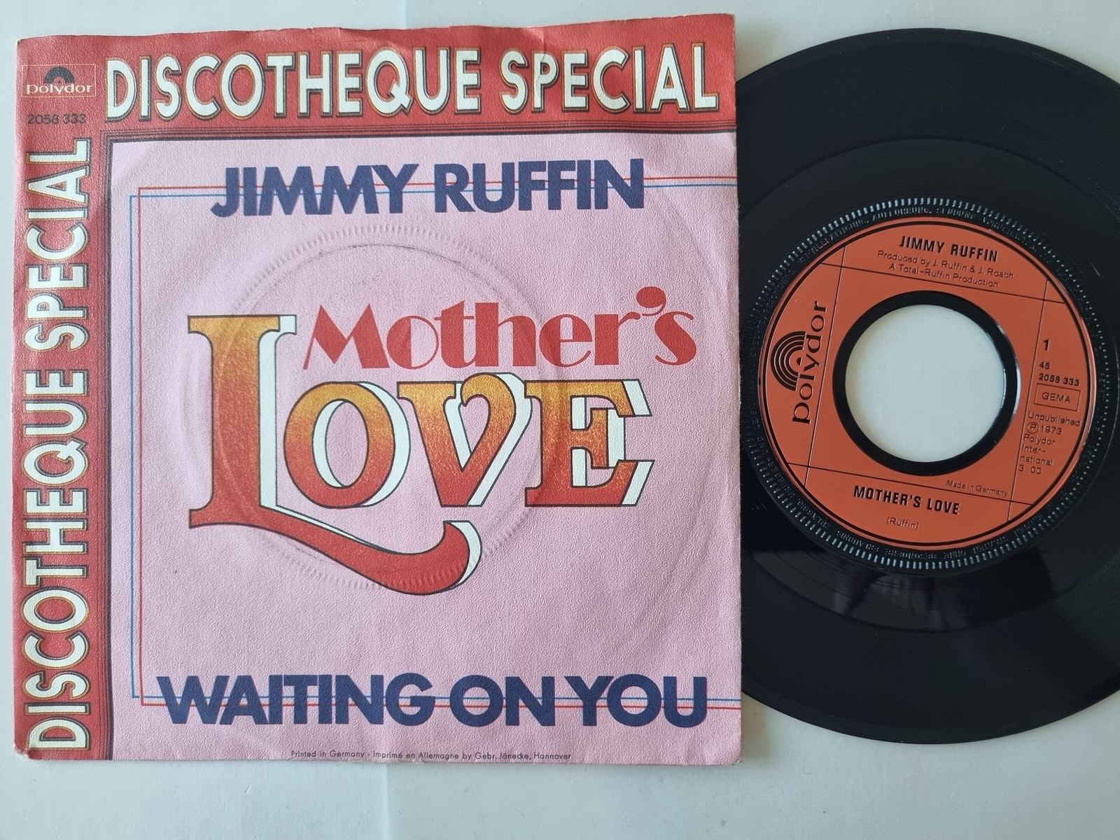 Jimmy Ruffin - Mother's Love / Waiting On You 7'' Vinyl Germany