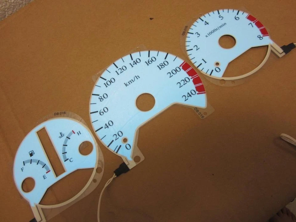 Kilómetros KM/H para Honda Accord 98-02 4 cilindros AT blanco azul indicadores de brillo inverso Foto 4 de 4