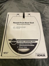 Kohler Round Toilet Seat 16 5/8" Quiet-Close Adjustable Hinges White 4639-RL-96