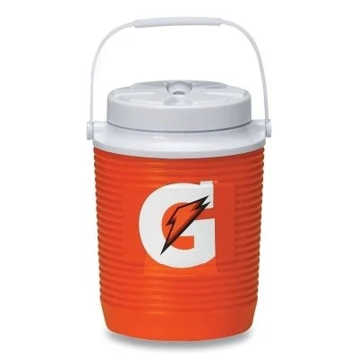 Beverage Cooler, 1 gal, Orange/White 50423SM-23 Plastic Orange/White