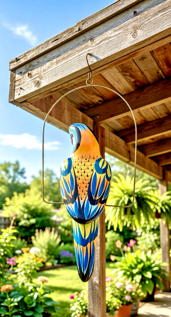小太郎　ハラコレザー 馬 パッチワーク 「ヴィンテージ レザーアート 壁掛 Mexican Parrot Bird Hang Perch 15