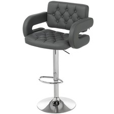 HOMCOM Bar Stool Kitchen Breakfast Barstool Seat with Metal Base Refurbished