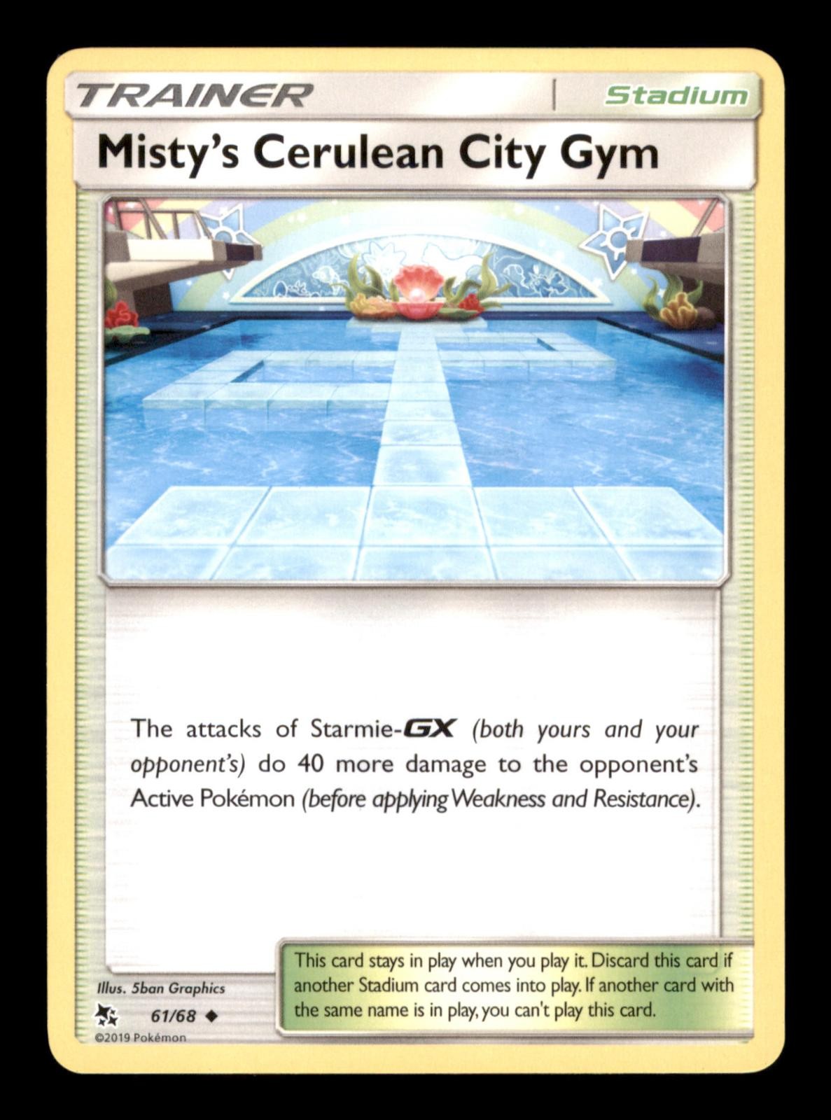 Misty's Cerulean City Gym 61/68 Hidden Fates Pokemon TCG Moderately Played