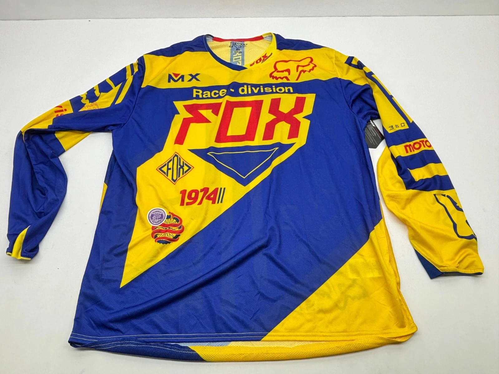 New Fox Racing 360 Jersey Motocross Men's Size XL Blue Yellow Off-Road MX Gear
