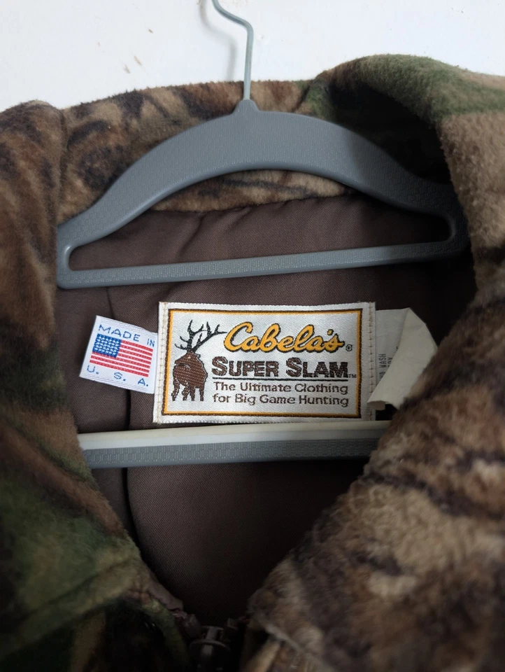 Cabelas Men's Vintage Super Slam Made In USA Camo Hunting Jacket Size L - Image 3 of 4