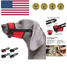 Dog Muzzle - Adjustable Soft Breathable Tribal Nylon Dog Mouth Guard Cover fo...