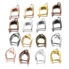 6-12pcs/lot Gold Color French Earring Hooks Lever Back Open Loop Setting for Diy