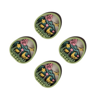 4 Pieces Frühlings-schreibtischdekorationen Hölzerne Eier Wooden Easter Eggs