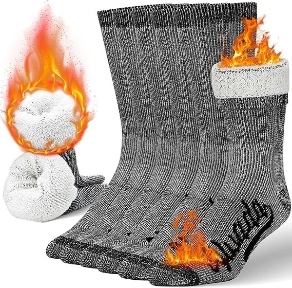 Alvada Merino Wool Hiking Socks Thermal Warm Crew Winter Boot Sock for Men & Wom