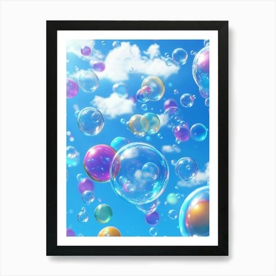 Blasen am Himmel 1 Kunstdruck gerahmt Wandbild Poster Leinwanddruck Bild