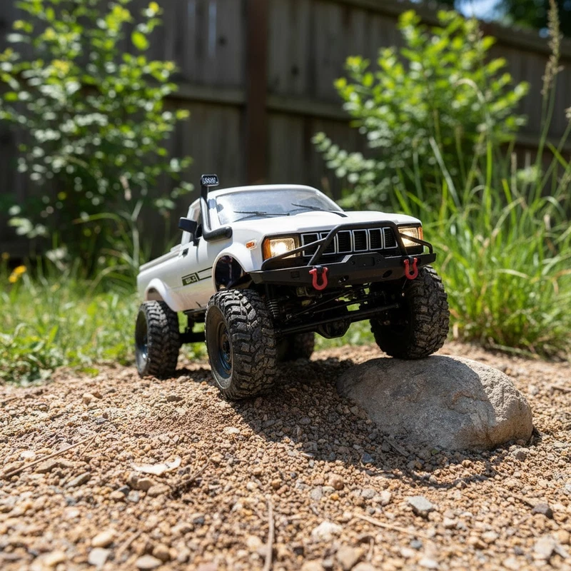 Realistic 1/16 Scale WPL RC Crawler - Off-Road Remote Control Truck with LED
