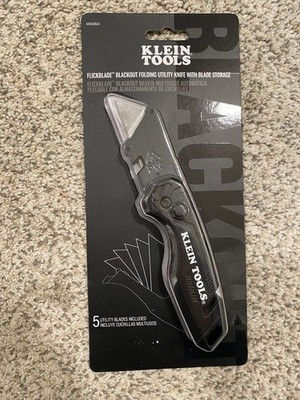 Klein Tools FLICKBLADE Blackout Utility Knife with Blade Storage LIMITED EDITION