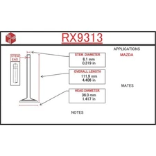ITM Engine Components RX9313 Engine Exhaust Valve
