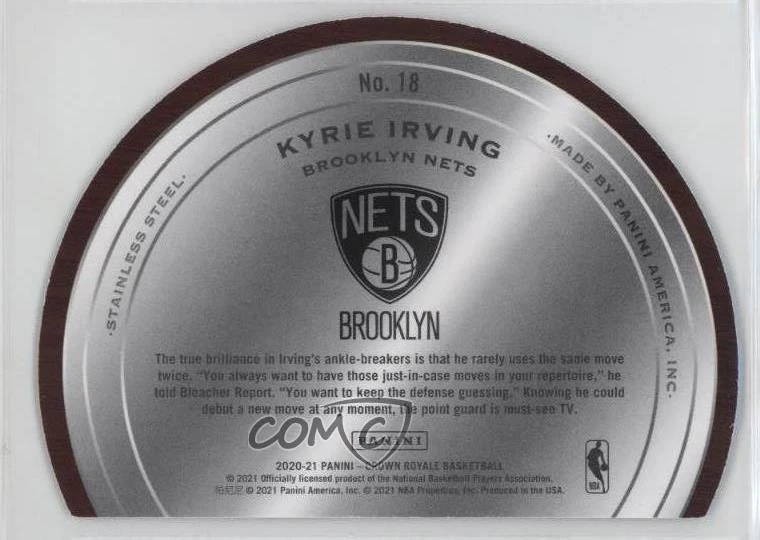 2020-21 Panini Crown Royale Test of Time Red /49 Kyrie Irving #18 - Image 2 of 2