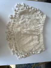 Banjara Crochet Cream Beach Shorts Medallion Pattern Scalloped Hem Medium
