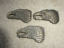 Lot of 3 Vintage Brass Eagle Belt Buckles 3 1/2" Wide