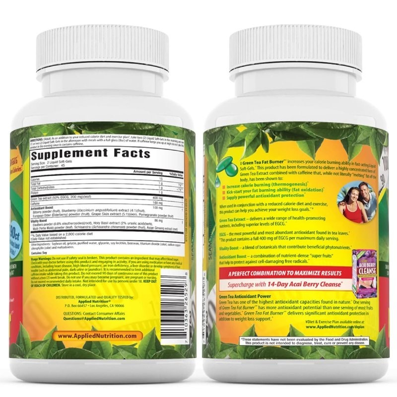 Applied Nutrition Green Tea Weight Loss Supplement, 90 Capsules