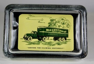 Advertising Truck Line Glass Paper Weight Mid Continent Freight Lines