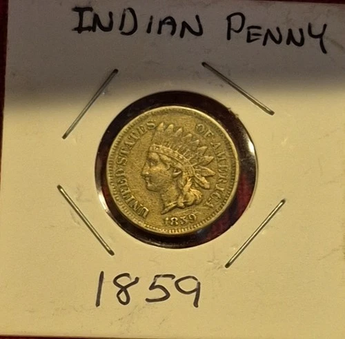 1859 Indian Head Cent - CAC AU Details; Nice Better Date Penny