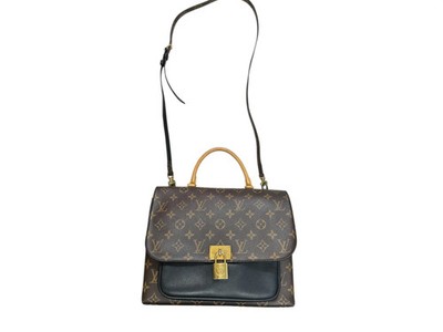 LOUIS VUITTON Monogram Marignan Handbag Brown/Black Gold Hardware