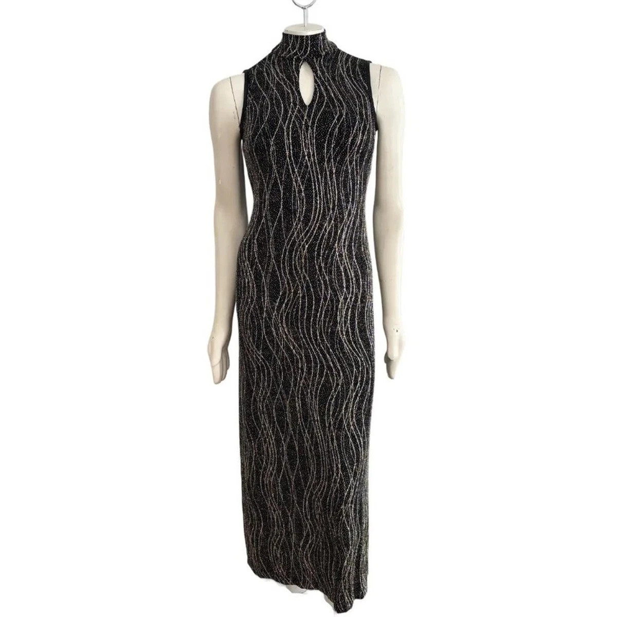 ronni nicole evening dresses RONNI NICOLE Dress Long Black Gold Sequins Size 16 SKU 000375-5 – Designers  On A Dime main image 1
