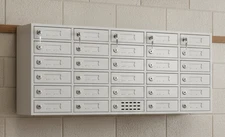 USED FixtureDisplays 30-Slot Cell Phone Locker / Charging Station – Steel, Wall