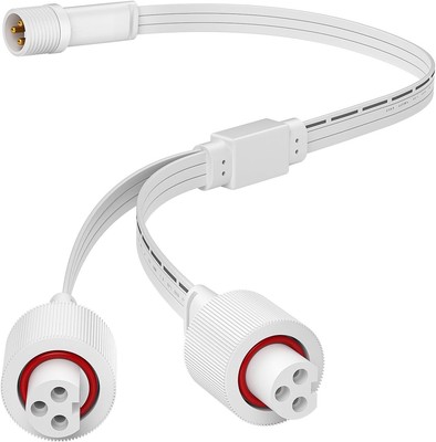 Permanent Outdoor Lights Y-Shaped Extension Cable,IP68 Rated, Compatible with Go